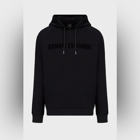 armani exchange Velour black sweatshirt 
style:6KZMFS ZJ6LZ 1200 - Picture 5 of 7